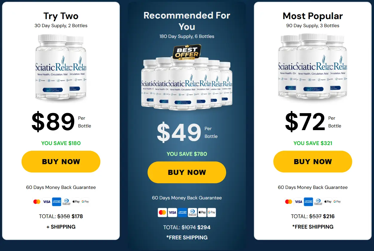 SciaticRelax Pricing Screenshot